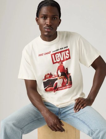 Levi's Vintage Fit Graphic Tee First - Cream - XL