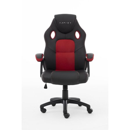 RAPTOR GAMING Gaming Chair GS-40 Compact, PU+Fabric, Black/Red