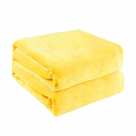 Gul Fuzzy Sengtæppe, Kast Twin Bløde Flannel Fleece Tæpper, Letvægts Varme Sengetæpper til Alle Årstider, 152 x 203 cm