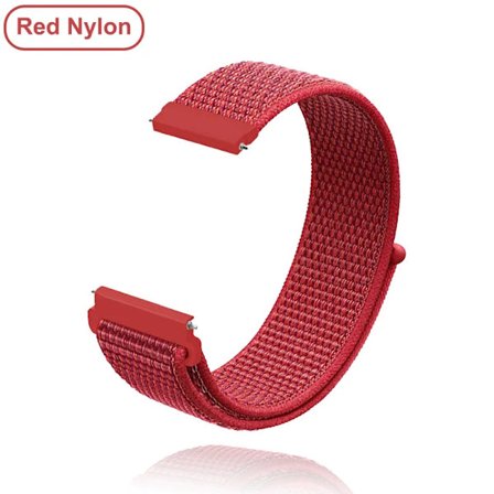 Uusi 18 mm 20 mm 22 mm hihna Garmin Venu 2S rannekkeelle Vivoactive 3 4S 4 Forerunner 245 645 Galaxy Watch 4 Classic 42 46 mm punainen nylon