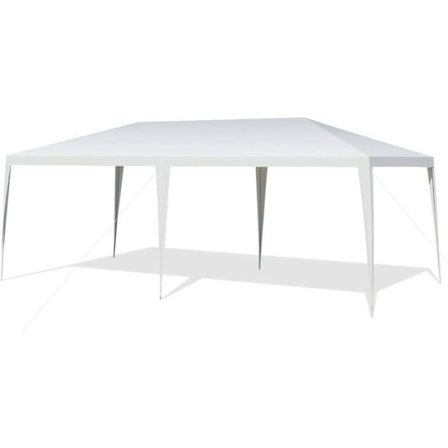 COSTWAY kokoontaittuva puutarhahuvimaja 3 x 6 m-ilman suojapeitettä - Vedenpitävä vastaanottotelttapäällinen PE-kankaalla - Juhlat, kaupallinen