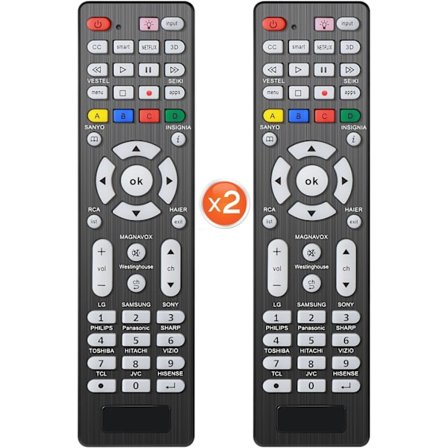 2025 Senaste Modell 2 ST Universal TV-fjärrkontroll med Lysande Knapp Kompatibel med LG, Samsung, Philips, Panasonic, Sharp TCL, V