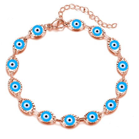 Wekity Choice of all Dainty Evil Eye Bracelets for Women,14K