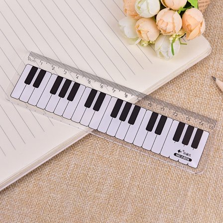 Creative Piano Keyboard Lineal 15cm 6in Musical Terms Black and
