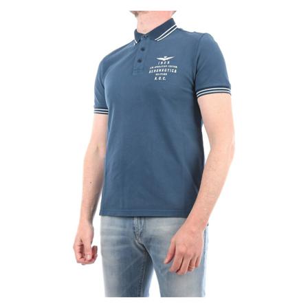 Aeronautica Militare - Pikétröjor - Blå - Herr - Storlek: L, Herr, Storlek: L
