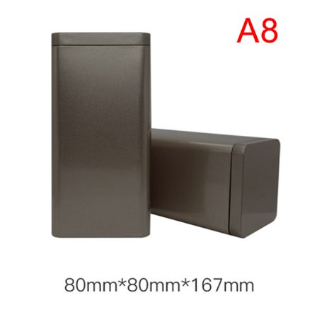 1 stk tedåser Firkantet metalemballage Opbevaringsboks Etui Lille dåse