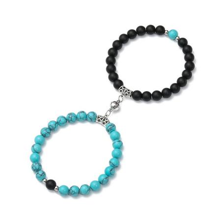 2st Matchande Ömsesidiga Attraktionsarmband Blue Black