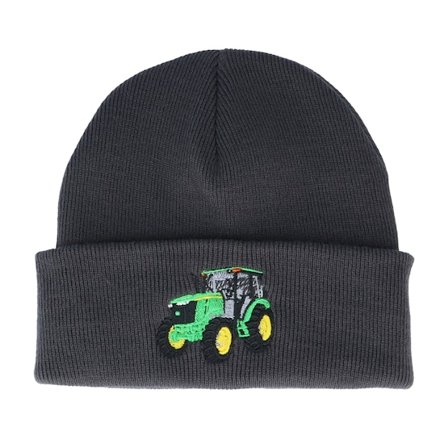 Kiddo Cap - Grigio cuff Beanie - Kids Green Tractor Graphite Grey Beanie @ Hatstore