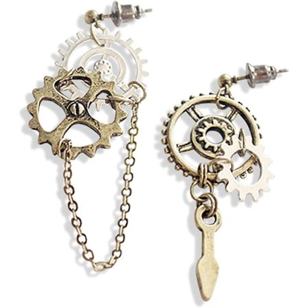 Heyone Steampunk Vintage Urverksörhängen Unika Handgjorda Retro Klockväxel Örhängen Antik Mix-ton Hängande Örhängen för Kvinnor Män (FMY)