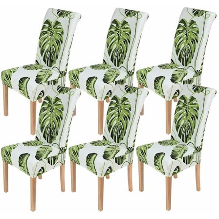 6 kappaletta sarjan tuolinpäällisiä, joustavat irrotettavat pestävät keittiön tuolin suojat ruokasaliin, hotelliin, vihreä