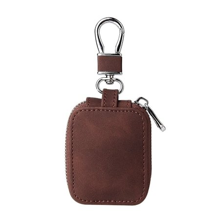 AirPods 3/2/Pro opbevaringstaske i læder med nøglering - Kaffe