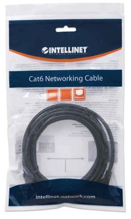 INTELLINET Patchkabel RJ45 U/UTP Cat6 0.50m schwarz
