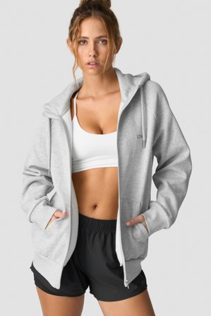 ICANIWILL - Everyday Zip Hoodie Wmn Light Grey Melange - Naiset - Treenivaatteet ICIW:ltä