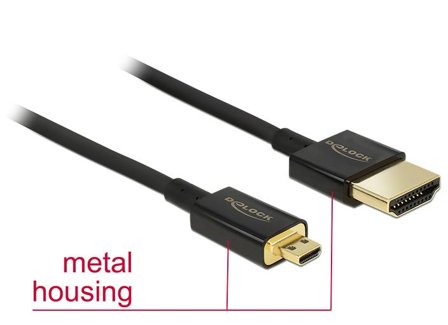 Delock Slim High Quality - HDMI-kabel med Ethernet - 25 cm