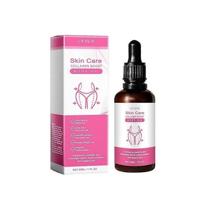 Premium Kollagenolja för Bröstförstoring & Kroppsuppstramning - Återfuktande, Närande Serum för Utslätning, Hudåtstramning & Anti-Åldrande - 30ml