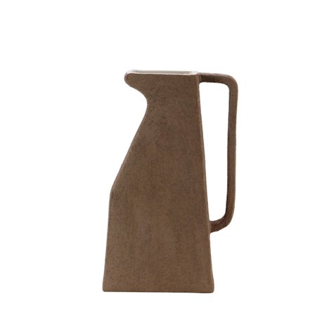 Keramisk terrakottavase 21x7x35cm – Geometrisk design