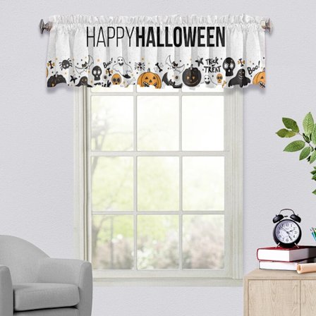 Halloween Stång Pocket Tiers Fönster Gardin Mörkläggningsgardiner