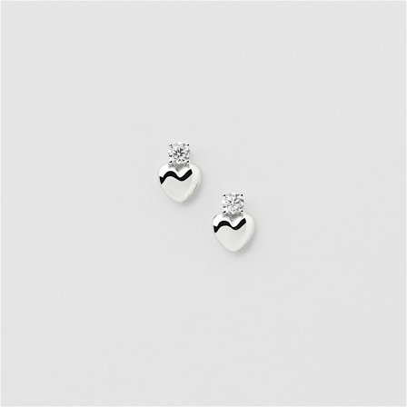 Hanne Heart Studs - Sterling Silver - Safira