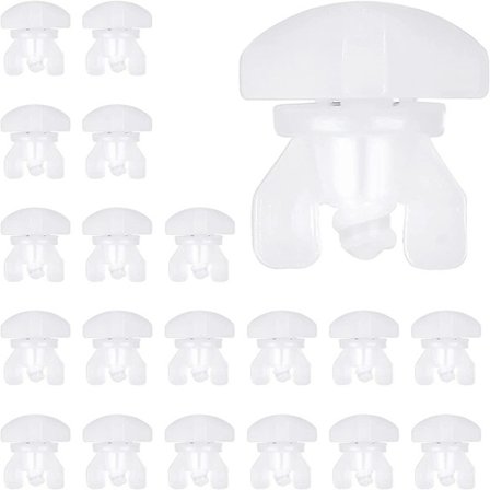 20 stk. Gardinstang Guide System Gardinstop Gardin Tilbehør Udskiftningslåse (Hvid)