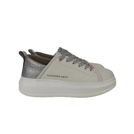 Alexander Smith Silver leather sneakers , Grijs , Dames , Maat: 38 EU