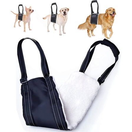 Keskikokoisen koiran liikkuvuutta edistävä tukiliina takajaloille, koiran nostovaljaat lemmikkien etu- ja takaosan nostamiseen koirille ja vanhoille 