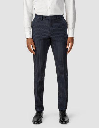 Shaping New Tomorrow - Essential Suit Pants - Navy Pinstriped - Regular Fit - Herre - Størrelse 34/32