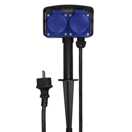 2-osainen jatkojohto piikkillä ulkokäyttöön 2m