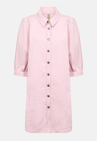 Soyaconcept - Elastisk cowboykjole i bomuldstwill i rosa til damer i størrelse L (42) - Cellbes