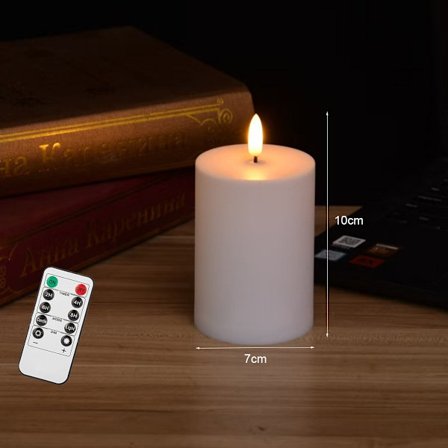 12" x 4" store udendørs stearinlys & timerfjernbetjening Flimrende LED-atmosfærelampe Batteridrevet ægte voks til terrasse veranda
