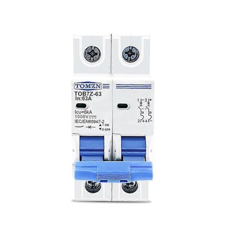 2p DC 1000V Aurinkosähkö Mini Katkaisija DC MCB Katkaisija PV-järjestelmään, 63A