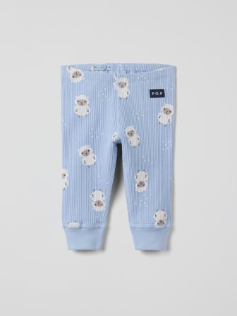 Polarn O. Pyret - Ribbed trousers lamb - 80 - Childrenswear - blue