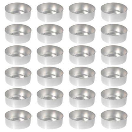 50 stk. stearinlys kopkasse aluminium telys pewter metal telys kopholder (3.5X1.4cm, en)