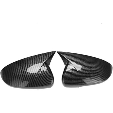 Bil Kulfiber Oksehorn Sidespejl Glas Spejldæksel Trim Ramme Sidespejl