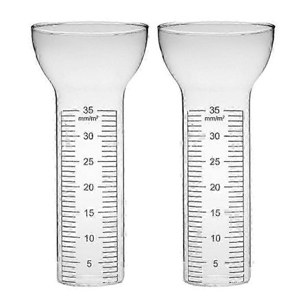 Ficklampa Regnmätare Glas Regnmätare Regnmätare Regnmätare Väderbeständigt Glas Transparent 2st 45x17cm För Utomhusförhållanden