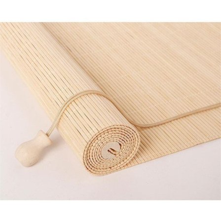 Ineasicer Bambusgardin uden boring, sol- og synsbeskyttelse, side pull gardin uden boring, til vinduer og døre 60 x 220 cm, natur