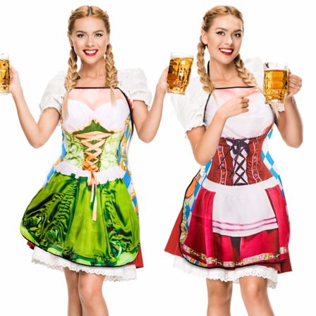 2 kpl Oktoberfest Dirndl -tyyliset esiliinat, naisten asu - inspiroidut esiliinat juhliin, saksalainen - teemainen keittiö- ja grillauskäyttö