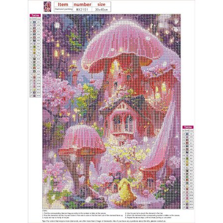 Diamantmålning för Vuxna, Rosa Slott Full 5D Diamant