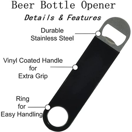 1 stk (svart) ølflaskeåpner, bartendernøkkel, enkel og effektiv