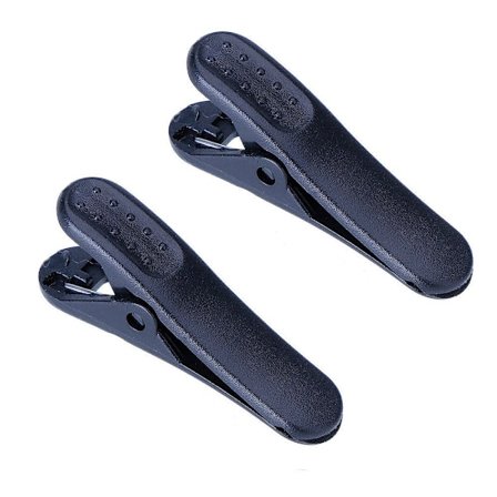 Holder til høretelefonledning - høretelefonklemme - 2-pak sort [Large]