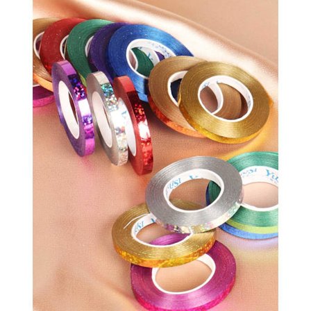 Glansfullt Sløyfebåndsett, 16 Ruller 0.5CM Metallisk Flerfarget Plissert Ballongstreng Gaveinnpakningsbånd Sløyfe Julebånd til Dekorasjon