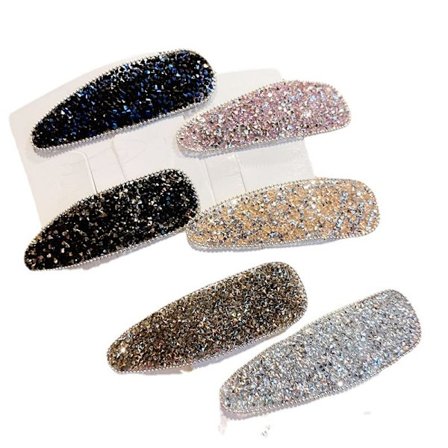 Kvinde Rhinestone Hårklemmer Skinnende Krystal Snap Klemmer Forskellige Farver Rhinestone Spænder Hårklemmer Til Fest Bryllup Hverdag Piger Hår
