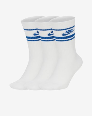 CREW SOCKS - WHITE/BLUE S 34 - 38