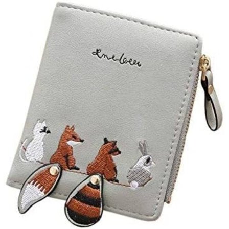 PU-læder lynlåspung til kvinder, hvid