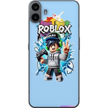 Kompatibel Mobilcover til Nothing Nothing CMF Phone 1 Farverig Roblox-karakter med controller og energifyldt splash art design, perfekt til børnevær