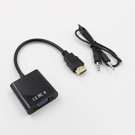 1080P HDMI till VGA Adapter Konverter Kabel+USB Ström 3.5mm Ljudkabel HDTV PC