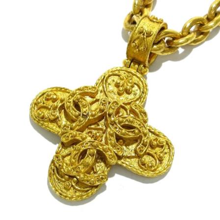 Chanel Vintage Pre-owned Metal necklaces , Geel , Dames , Maat: ONE Size Vintage Sieraden