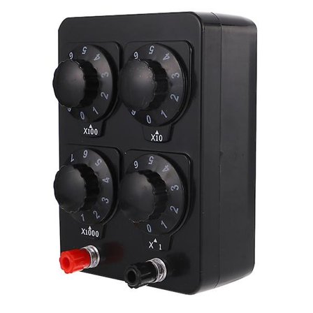 Variabel modstand modstandskasse eksperiment modstandssubstitutionsboks dekadeboks fysisk variabel boks 0-9999 ohm modstandskasse