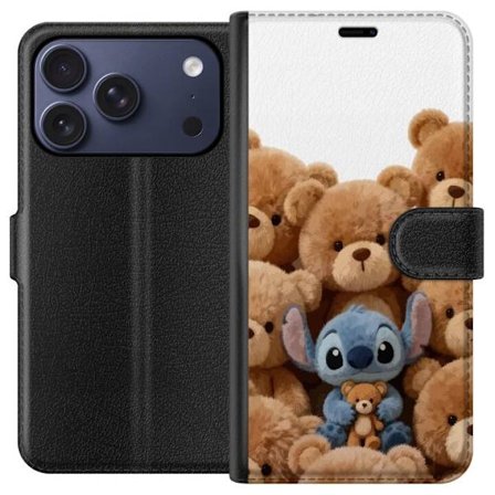 Kompatibel Tegnebogsetui til Apple Apple iPhone 17 Pro Sød og sikker illustration med Stitch omgivet af bamser, der skaber en varm og legende følels