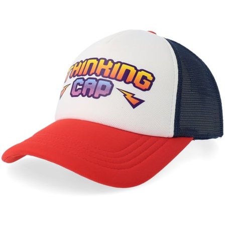 Scenes - Vit trucker Keps - Thinking Cap Foam White/Navy/Red Vintage A-frame Trucker @ Hatstore