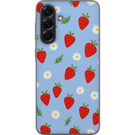 Kompatibelt Mobilskal till Samsung Samsung Galaxy A56 Jordgubbar jordgubbar tryck sommar bär blommor prästkragar svensk midsommar retro design kök